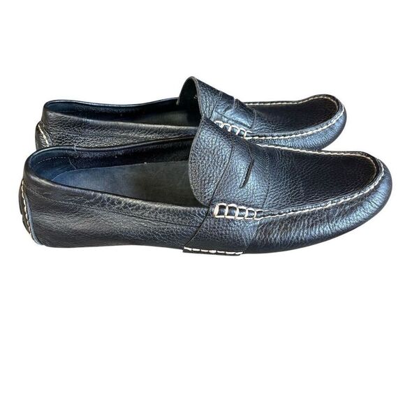 Polo Ralph Lauren Telly Men's Black Leather Penny Loafers Size 11 D Casual - Picture 1 of 6